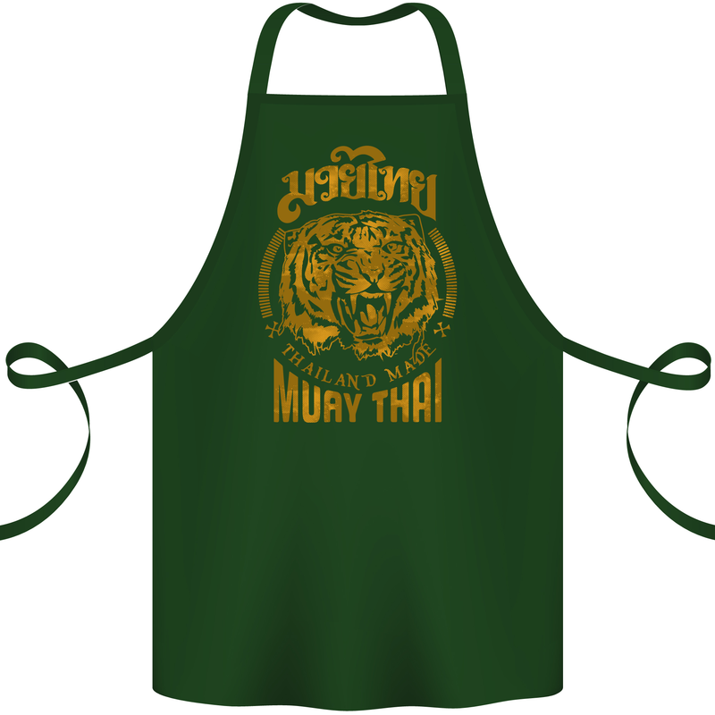 Muay Thai Fighter Warrior MMA Martial Arts Cotton Apron 100% Organic Forest Green