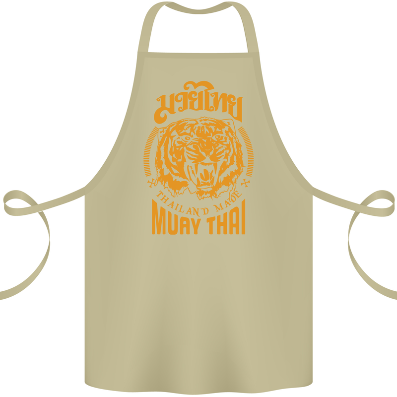 Muay Thai Fighter Warrior MMA Martial Arts Cotton Apron 100% Organic Khaki