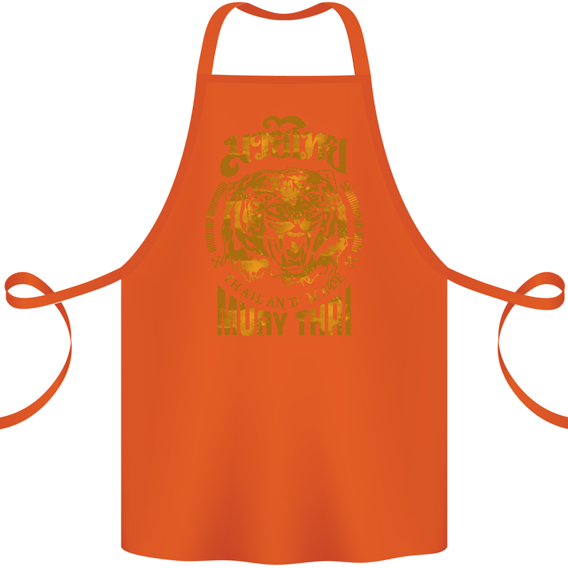 Muay Thai Fighter Warrior MMA Martial Arts Cotton Apron 100% Organic Orange