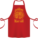 Muay Thai Fighter Warrior MMA Martial Arts Cotton Apron 100% Organic Red