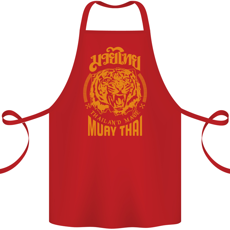 Muay Thai Fighter Warrior MMA Martial Arts Cotton Apron 100% Organic Red