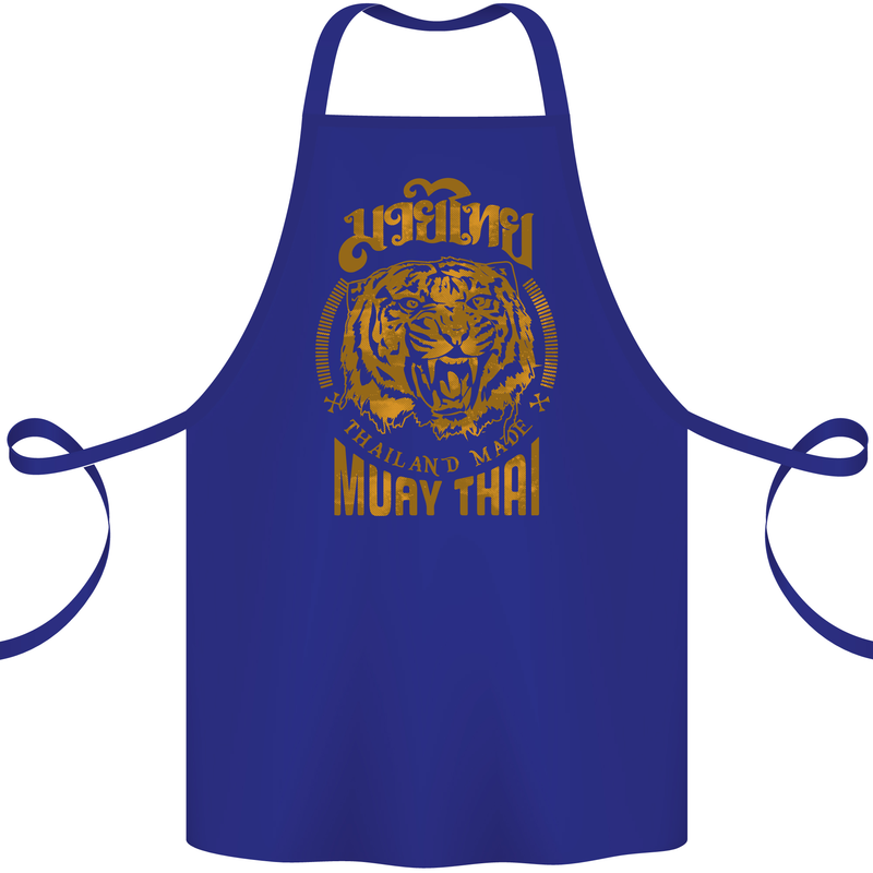 Muay Thai Fighter Warrior MMA Martial Arts Cotton Apron 100% Organic Royal Blue