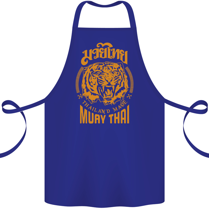 Muay Thai Fighter Warrior MMA Martial Arts Cotton Apron 100% Organic Royal Blue