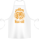 Muay Thai Fighter Warrior MMA Martial Arts Cotton Apron 100% Organic White