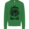 Muay Thai Fighter Warrior MMA Martial Arts Kids Sweatshirt Jumper Irish Green