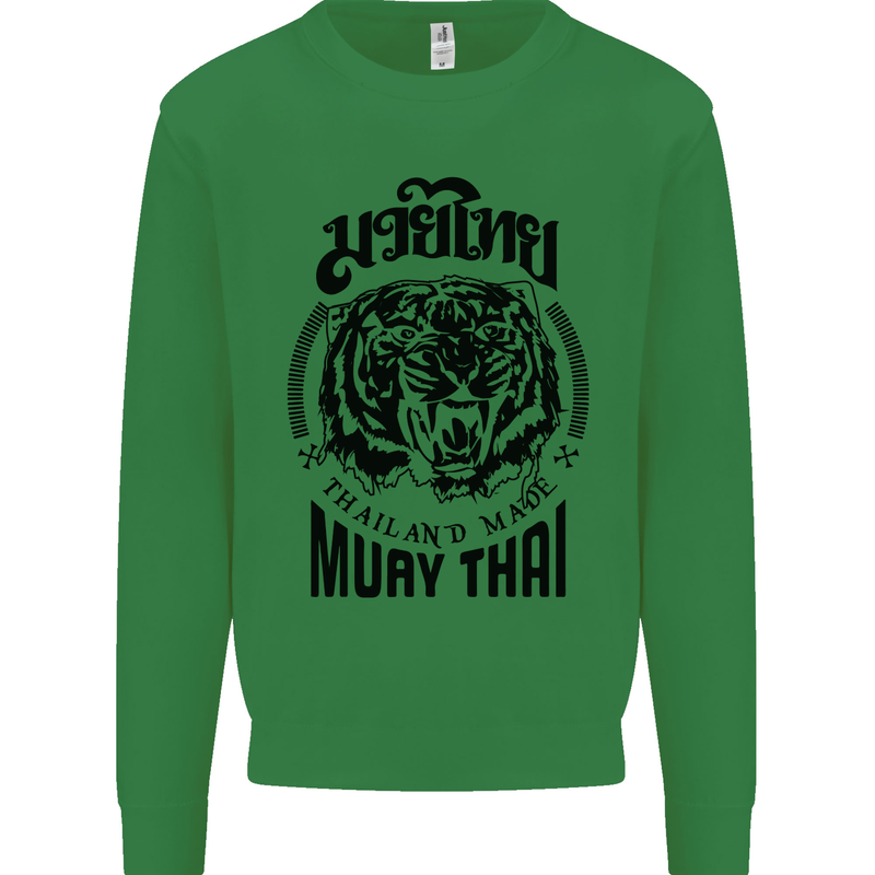 Muay Thai Fighter Warrior MMA Martial Arts Kids Sweatshirt Jumper Irish Green