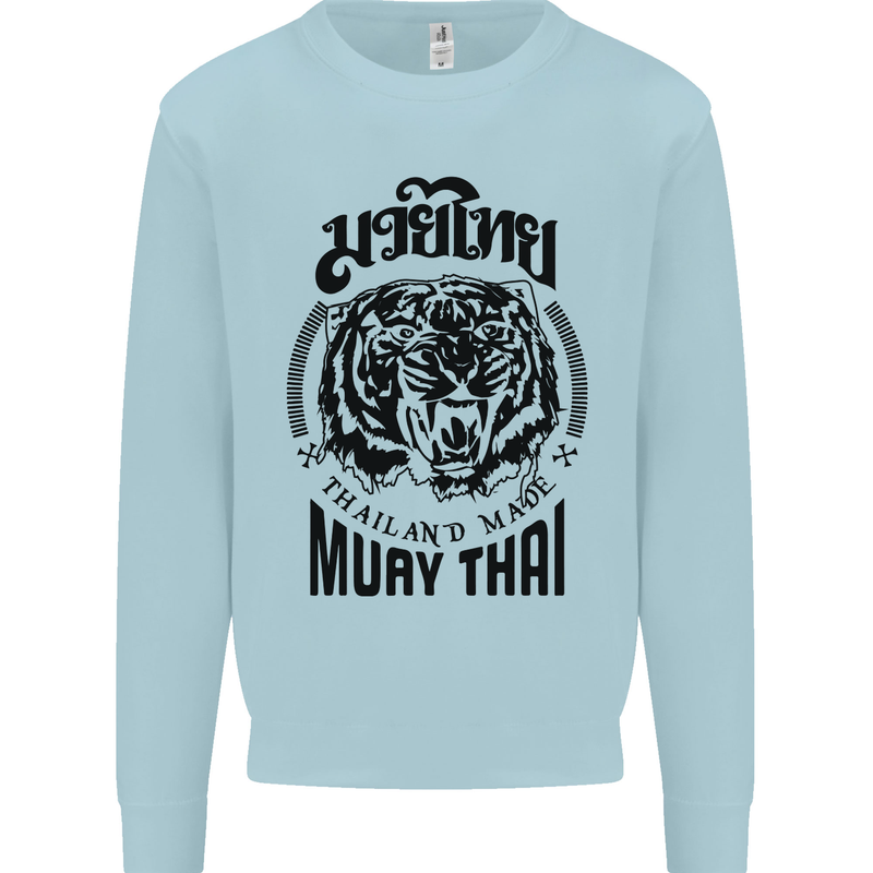 Muay Thai Fighter Warrior MMA Martial Arts Kids Sweatshirt Jumper Light Blue