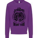 Muay Thai Fighter Warrior MMA Martial Arts Kids Sweatshirt Jumper Purple