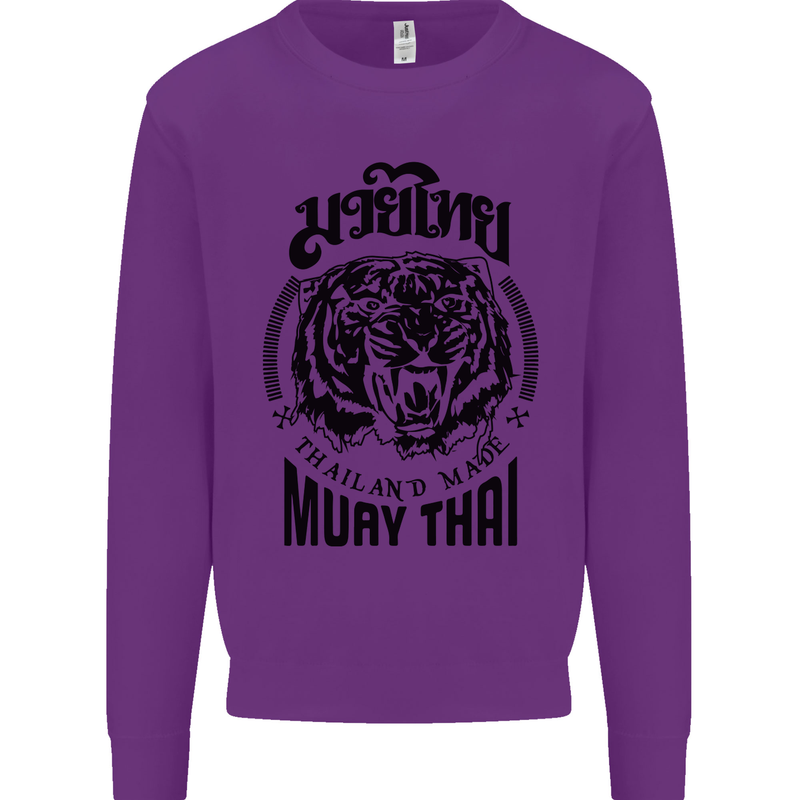 Muay Thai Fighter Warrior MMA Martial Arts Kids Sweatshirt Jumper Purple