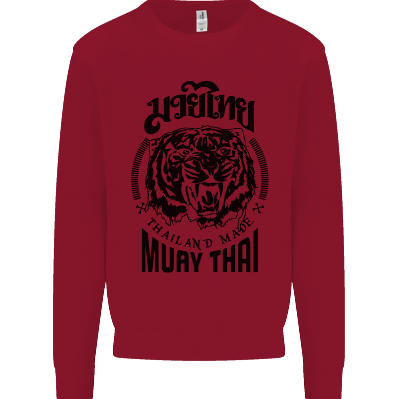 Muay Thai Fighter Warrior MMA Martial Arts Kids Sweatshirt Jumper Red
