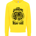 Muay Thai Fighter Warrior MMA Martial Arts Kids Sweatshirt Jumper Yellow