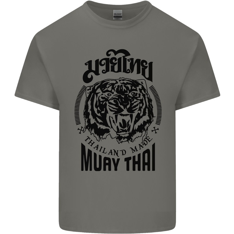 Muay Thai Fighter Warrior MMA Martial Arts Kids T-Shirt Childrens Charcoal