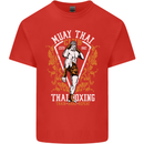 Muay Thai Fighter Warrior MMA Martial Arts Mens Cotton T-Shirt Tee Top Red