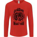 Muay Thai Fighter Warrior MMA Martial Arts Mens Long Sleeve T-Shirt Red