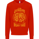 Muay Thai Fighter Warrior MMA Martial Arts Mens Sweatshirt Jumper Bright Red