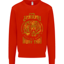 Muay Thai Fighter Warrior MMA Martial Arts Mens Sweatshirt Jumper Bright Red