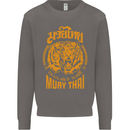 Muay Thai Fighter Warrior MMA Martial Arts Mens Sweatshirt Jumper Charcoal