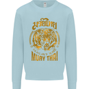 Muay Thai Fighter Warrior MMA Martial Arts Mens Sweatshirt Jumper Light Blue