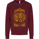 Muay Thai Fighter Warrior MMA Martial Arts Mens Sweatshirt Jumper Maroon
