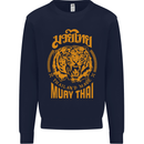 Muay Thai Fighter Warrior MMA Martial Arts Mens Sweatshirt Jumper Navy Blue