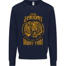 Muay Thai Fighter Warrior MMA Martial Arts Mens Sweatshirt Jumper Navy Blue