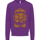 Muay Thai Fighter Warrior MMA Martial Arts Mens Sweatshirt Jumper Purple