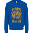 Muay Thai Fighter Warrior MMA Martial Arts Mens Sweatshirt Jumper Royal Blue