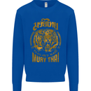 Muay Thai Fighter Warrior MMA Martial Arts Mens Sweatshirt Jumper Royal Blue