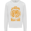 Muay Thai Fighter Warrior MMA Martial Arts Mens Sweatshirt Jumper White