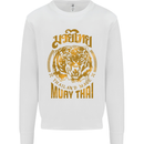 Muay Thai Fighter Warrior MMA Martial Arts Mens Sweatshirt Jumper White