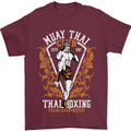 Muay Thai Fighter Warrior MMA Martial Arts Mens T-Shirt Cotton Gildan Maroon