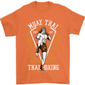 Muay Thai Fighter Warrior MMA Martial Arts Mens T-Shirt Cotton Gildan Orange