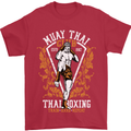 Muay Thai Fighter Warrior MMA Martial Arts Mens T-Shirt Cotton Gildan Red