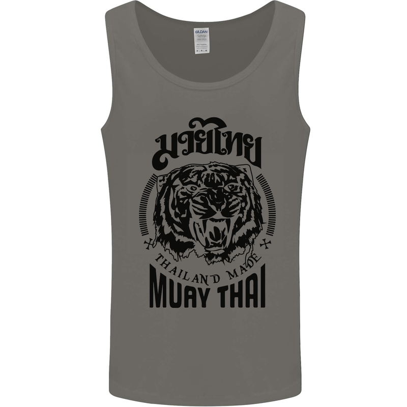 Muay Thai Fighter Warrior MMA Martial Arts Mens Vest Tank Top Charcoal