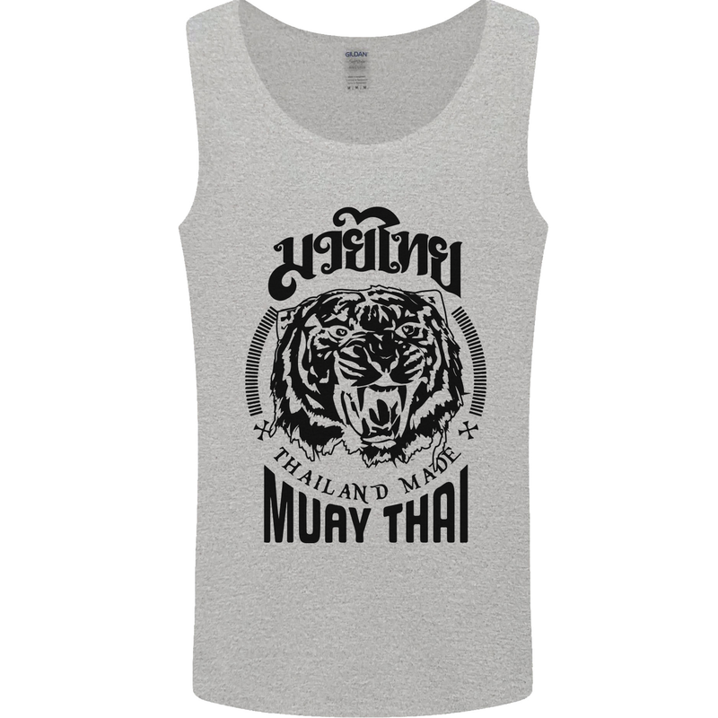 Muay Thai Fighter Warrior MMA Martial Arts Mens Vest Tank Top Sports Grey