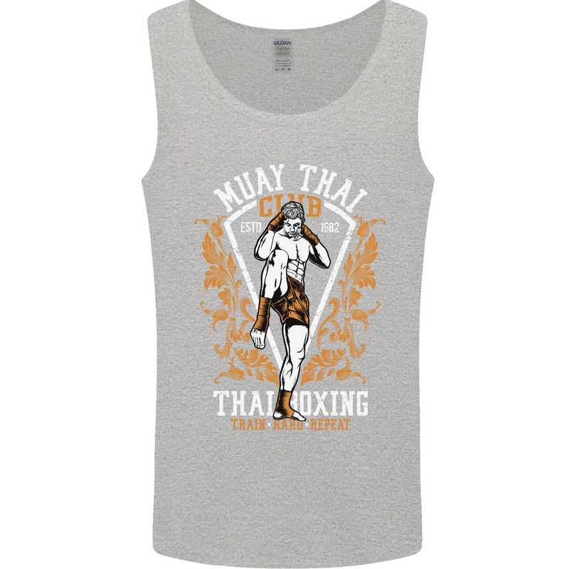 Muay Thai Fighter Warrior MMA Martial Arts Mens Vest Tank Top Sports Grey