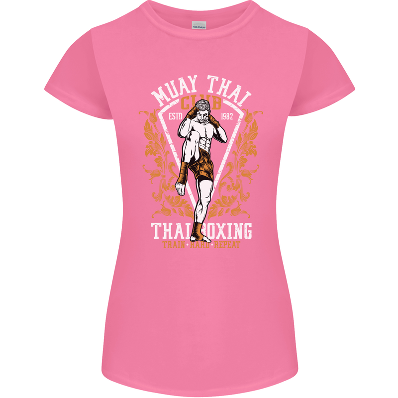 Muay Thai Fighter Warrior MMA Martial Arts Womens Petite Cut T-Shirt Azalea