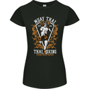 Muay Thai Fighter Warrior MMA Martial Arts Womens Petite Cut T-Shirt Black