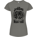 Muay Thai Fighter Warrior MMA Martial Arts Womens Petite Cut T-Shirt Charcoal