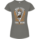 Muay Thai Fighter Warrior MMA Martial Arts Womens Petite Cut T-Shirt Charcoal