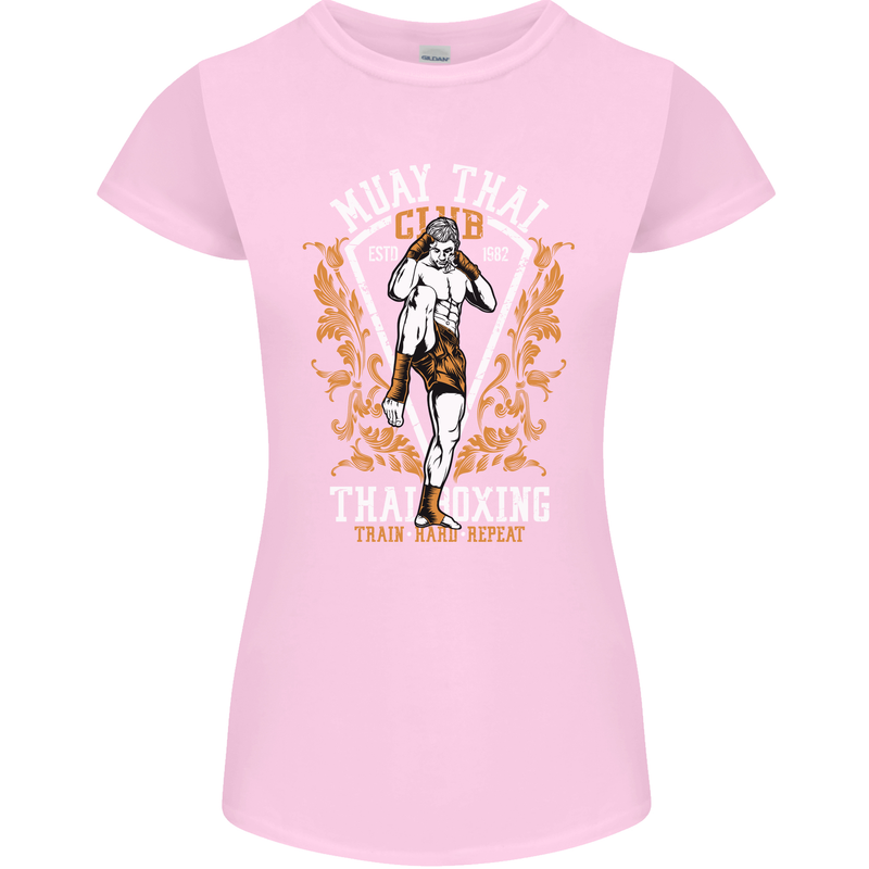 Muay Thai Fighter Warrior MMA Martial Arts Womens Petite Cut T-Shirt Light Pink