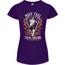 Muay Thai Fighter Warrior MMA Martial Arts Womens Petite Cut T-Shirt Purple