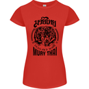 Muay Thai Fighter Warrior MMA Martial Arts Womens Petite Cut T-Shirt Red