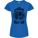 Muay Thai Fighter Warrior MMA Martial Arts Womens Petite Cut T-Shirt Royal Blue