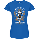Muay Thai Fighter Warrior MMA Martial Arts Womens Petite Cut T-Shirt Royal Blue