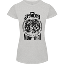 Muay Thai Fighter Warrior MMA Martial Arts Womens Petite Cut T-Shirt Sports Grey