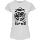 Muay Thai Fighter Warrior MMA Martial Arts Womens Petite Cut T-Shirt White