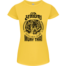 Muay Thai Fighter Warrior MMA Martial Arts Womens Petite Cut T-Shirt Yellow
