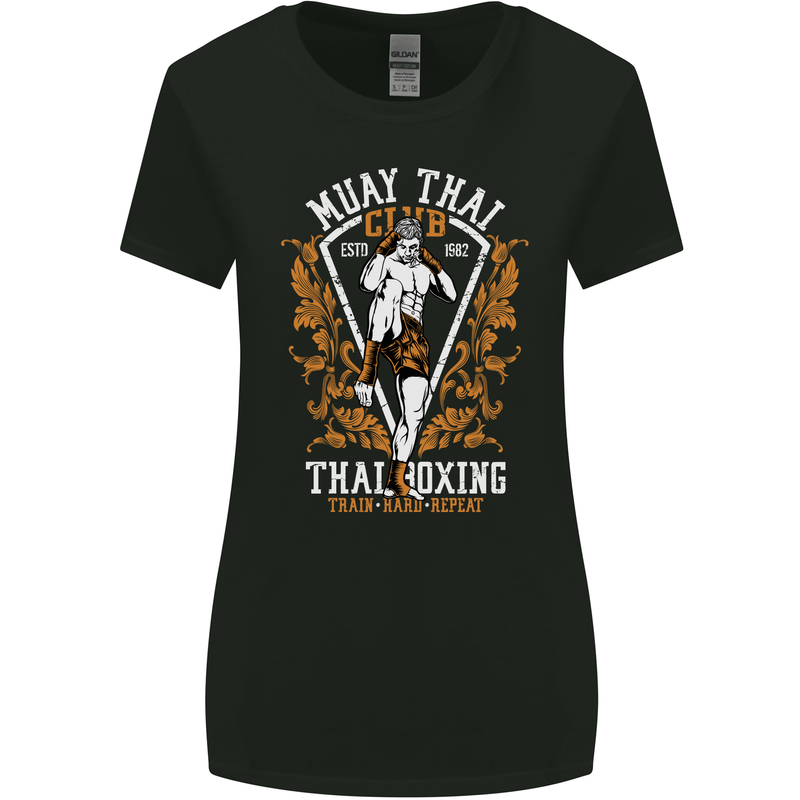 Muay Thai Fighter Warrior MMA Martial Arts Womens Wider Cut T-Shirt Black