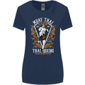 Muay Thai Fighter Warrior MMA Martial Arts Womens Wider Cut T-Shirt Navy Blue